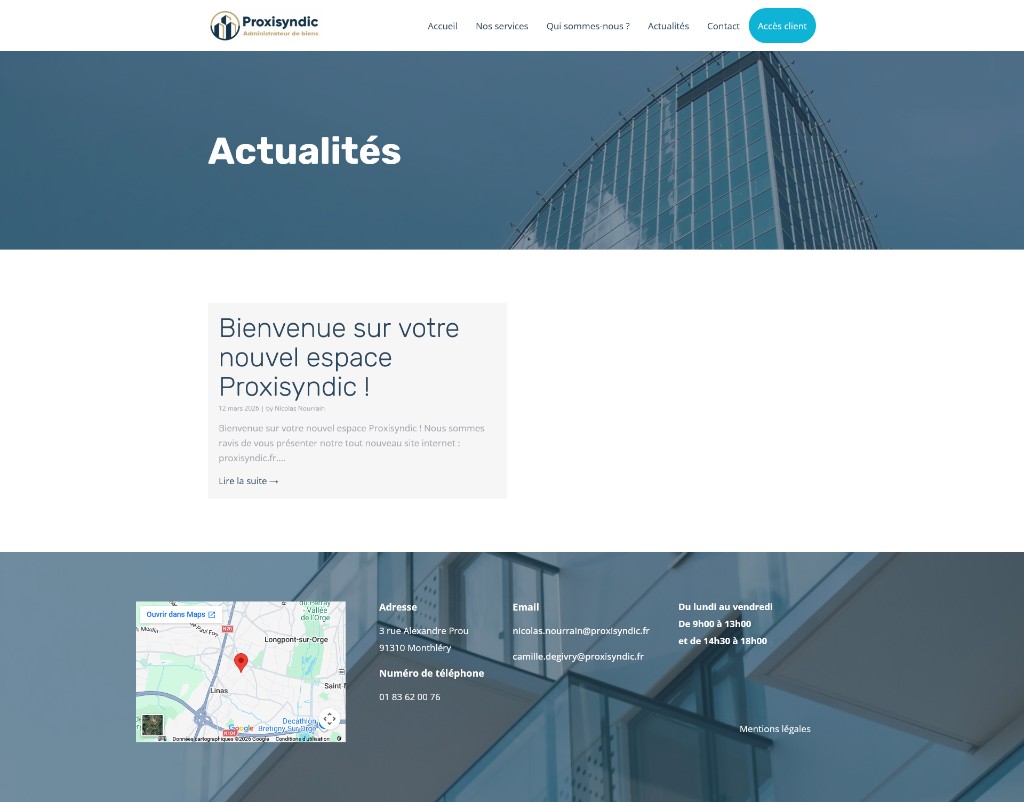 Actualités : fil d'annonces et nouveautés