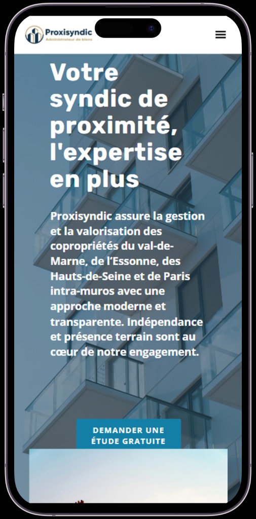 Mobile : hero et prise de contact immédiate